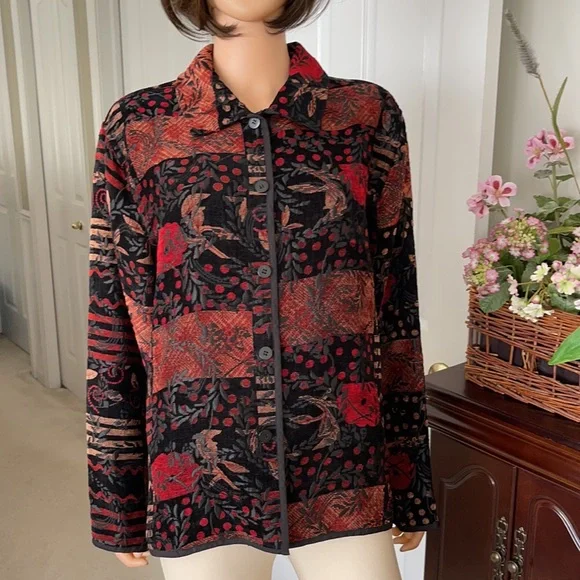 NWOT Coldwater Creek reversible embroidered blazer jacket - Picture 4 of 15